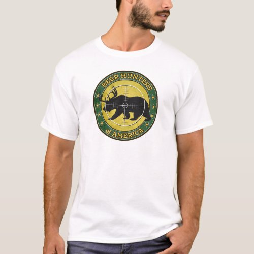 Beer Hunters of America fun bear w antlers logo T_Shirt