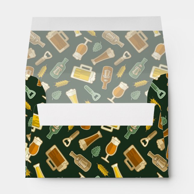 Beer Icons Pattern Envelope (Back (Bottom))