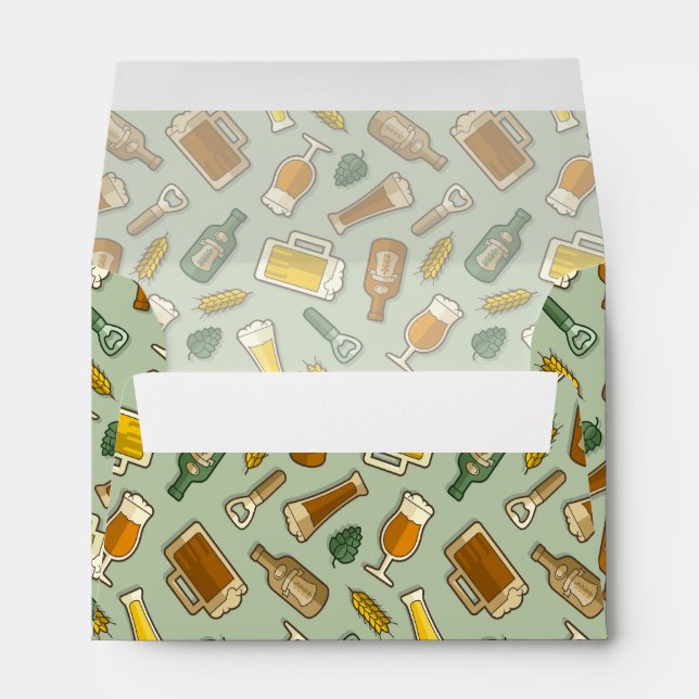 Beer Icons Pattern Envelope (Back (Bottom))