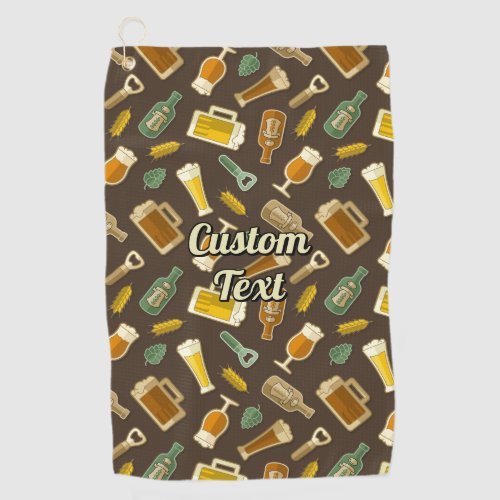 Beer Icons Pattern Golf Towel