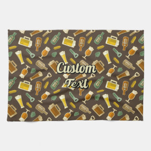 Beer Icons Pattern Kitchen Towel