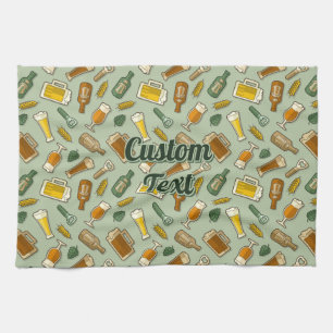 Beer Icons Pattern Kitchen Towel