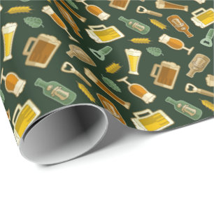 Beer Icons Pattern Wrapping Paper