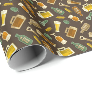 Beer Icons Pattern Wrapping Paper