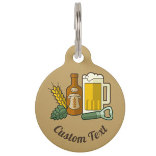 Beer Icons Pet ID Tag