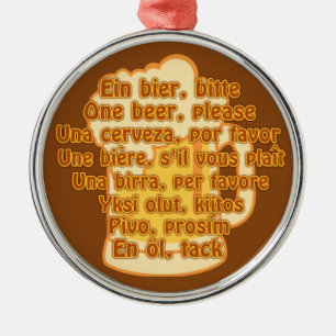 BEER in languages custom ornament