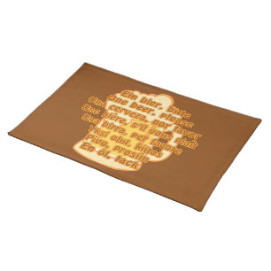 BEER in languages custom placemat