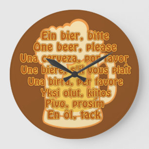 BEER in languages custom wall clock