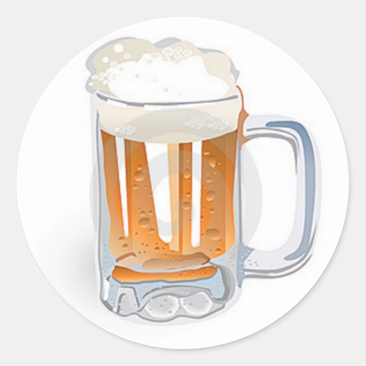 Beer In Mug/Oktoberfest Classic Round Sticker | Zazzle