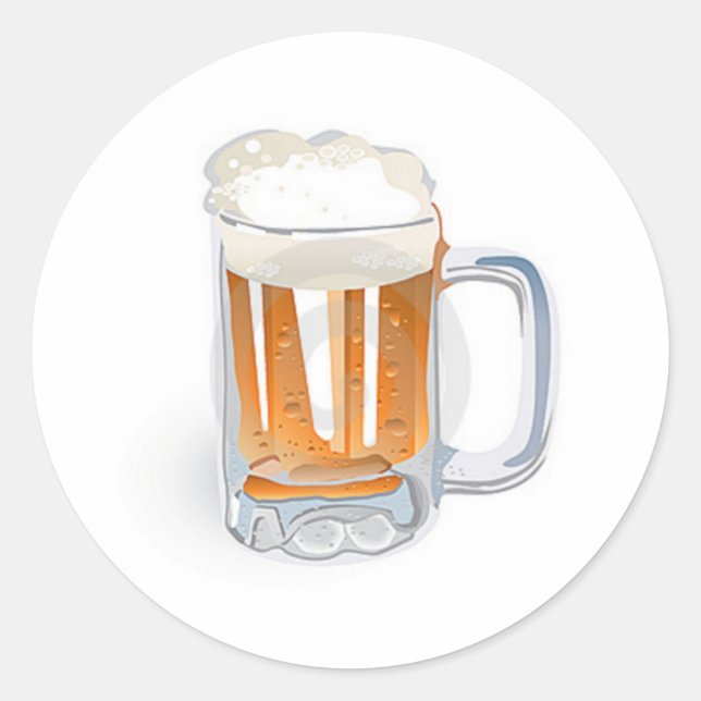 Beer In Mug/Oktoberfest Classic Round Sticker (Front)