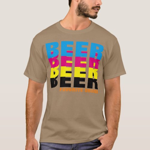 BEER in the CMYK colors my favorite drink T_Shirt