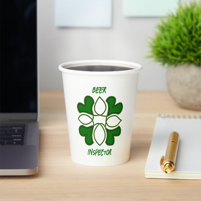 Beer Inspector St Patricks Celtic Cross and Cover  Paper Cups (Insitu)