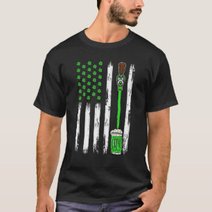 Beer Irish American Flag Shamrock St Patrick S Day T-Shirt