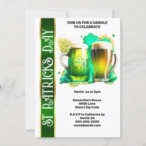 Beer Irish gaggle St Patricks Day holiday party Invitation