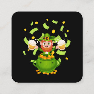 Beer Irish Leprechaun Saint Patrick's Day Square Business Card