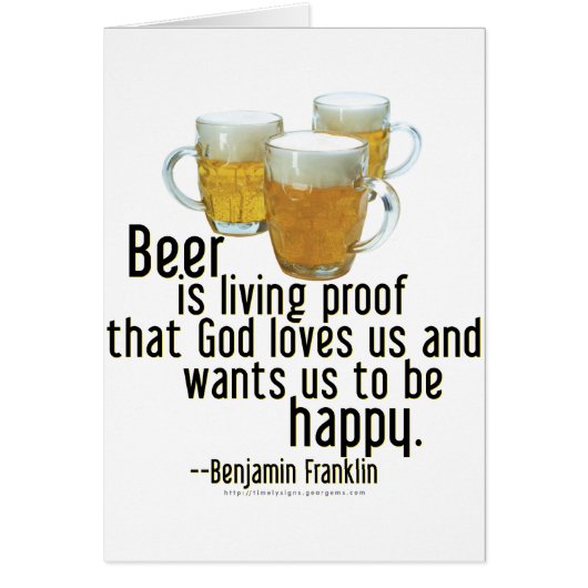 Beer is Proof (Franklin) Cards (Front)
