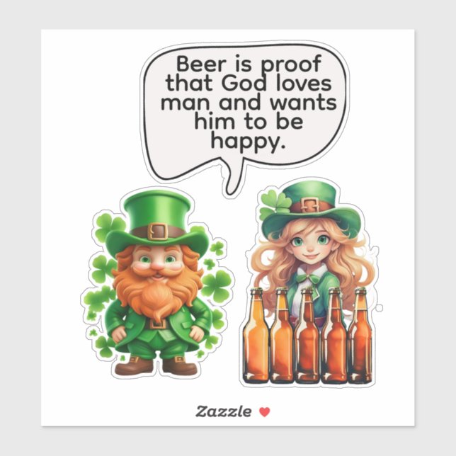Beer is proof that God loves man Sticker (Sheet)