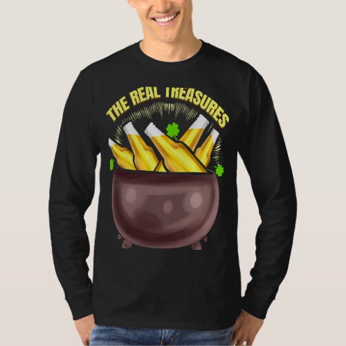 Beer Is The Real Treasure Pot Of Gold On St Patric T_Shirt
