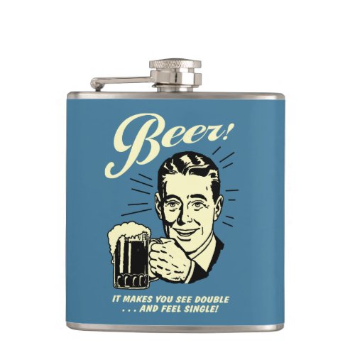 Beer It Makes You See Double Flask