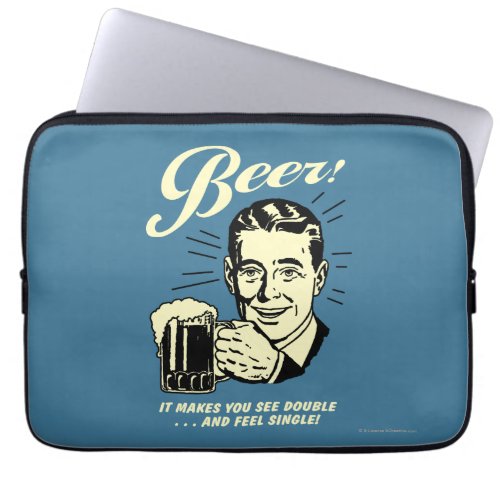 Beer It Makes You See Double Laptop Sleeve
