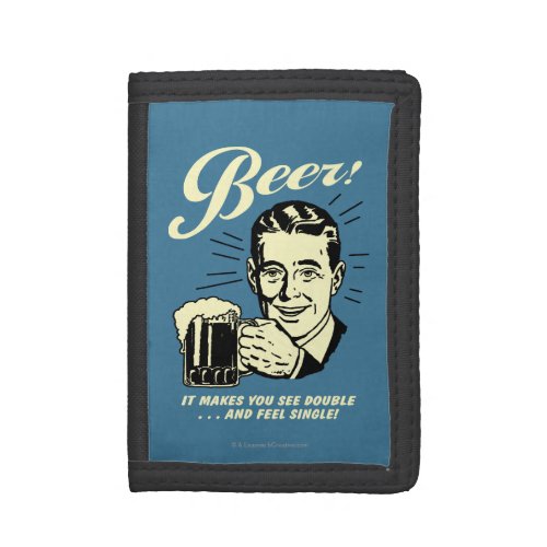 Beer It Makes You See Double Trifold Wallet