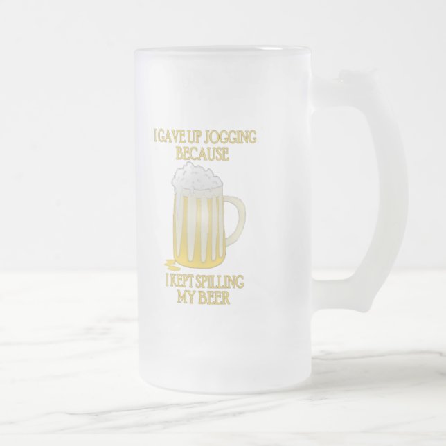 Beer Jogging Frosted Glass Beer Mug (Right)