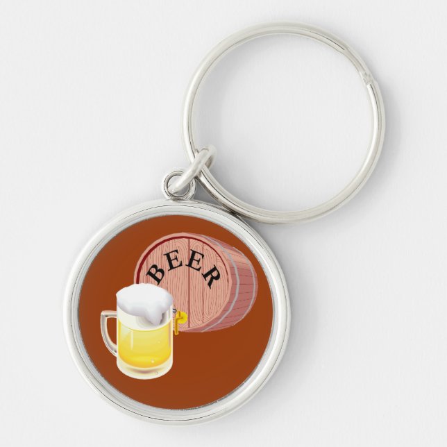 Beer keg and beer stein keychain (Front)