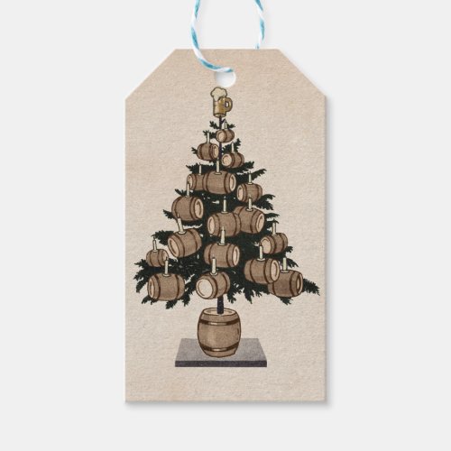 Beer Keg Tree Gift Tags