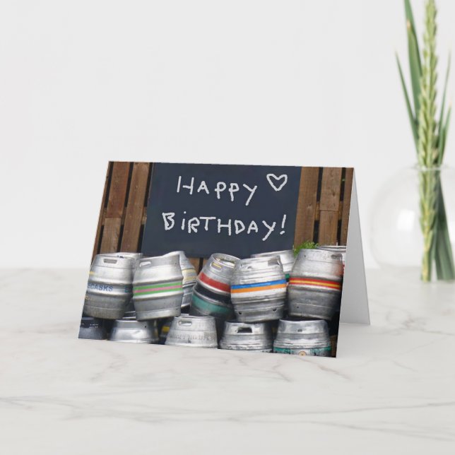 Beer kegs Birthday card (Front)