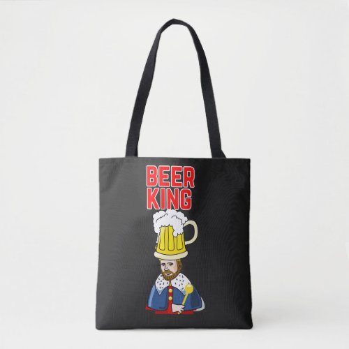 Beer King Funny Cool Design Tote Bag