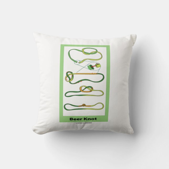 Beer Knot (Instructions) Throw Pillow (Front)