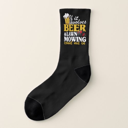 Beer Lawn Mowing Gardening Gift Dad Funny Gift Socks