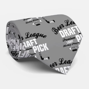 Beer League Hockey Draft Pick Hockey Player Neck Tie