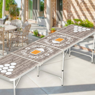 Beer Logo Home & Away Team Rustic Wood Regulation Pong Table