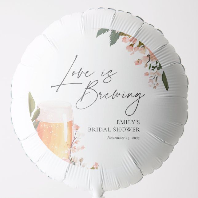 Beer Love is Brewing Bridal Shower Balloon (Front)