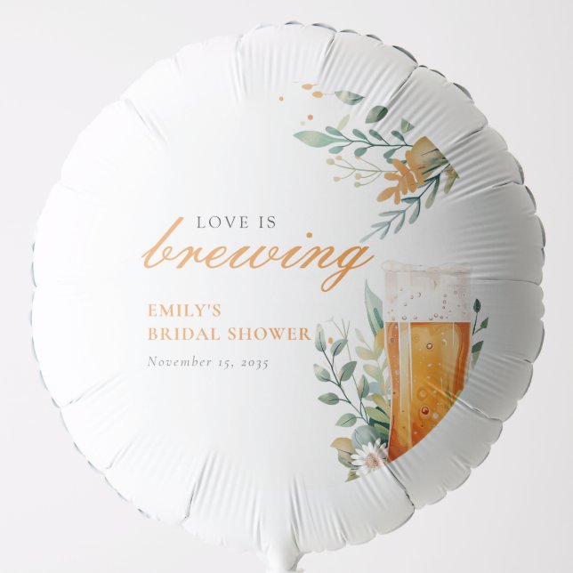 Beer Love is Brewing Bridal Shower Balloon (Front)