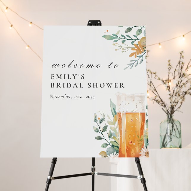 Beer Love is Brewing Bridal Shower Foam Board (In Situ (Stand))