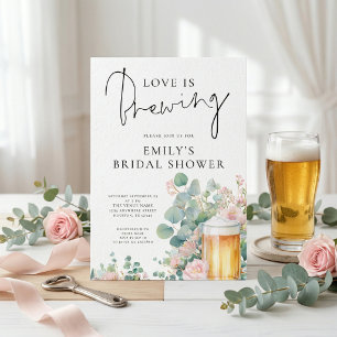 Beer Love is Brewing Bridal Shower Invitation