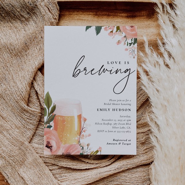 Beer Love is Brewing Bridal Shower Invitation (Creator Uploaded)