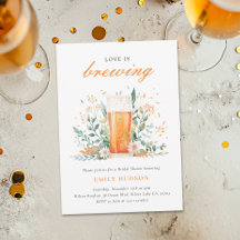 Beer Love is Brewing Bridal Shower Invitation