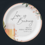 Beer Love is Brewing Bridal Shower Paper Plates<br><div class="desc">Beer Love is Brewing Bridal Shower Paper Plates</div>