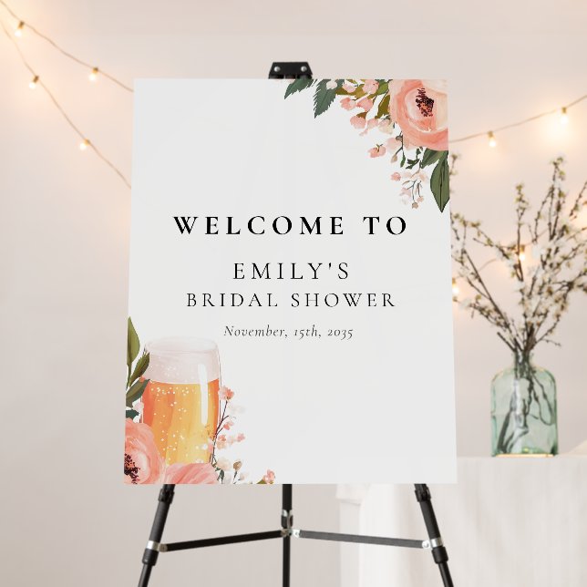 Beer Love is Brewing Bridal Shower Welcome Sign (In Situ (Stand))
