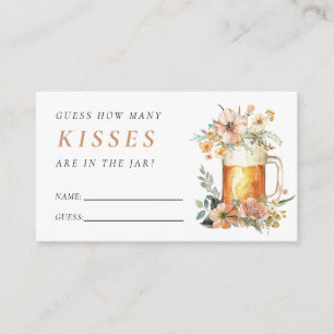 Beer Love is Brewing How Many Kisses Bridal Shower Enclosure Card