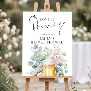 Beer Love is Brewing Welcome to Bridal Shower Foam Board
