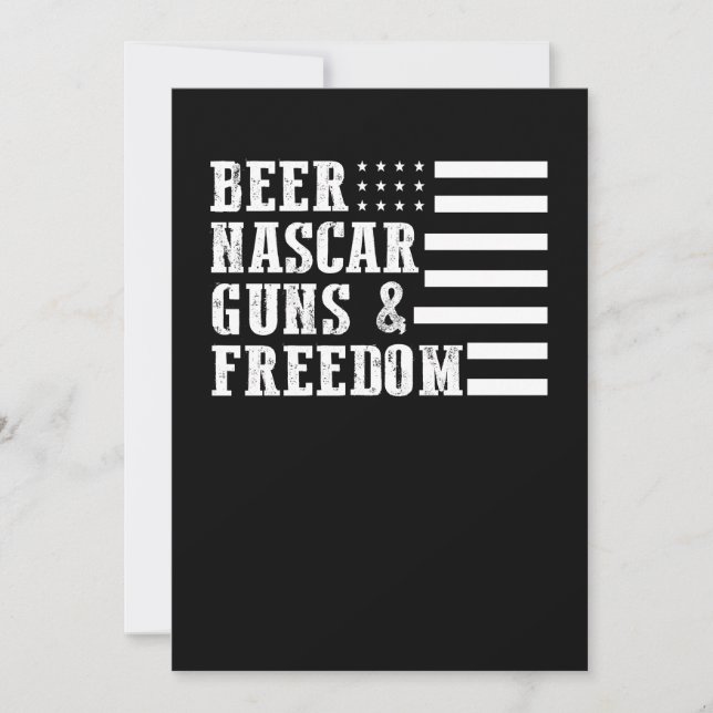 Beer Lover | Beer Nascar Guns Freedom Thank You Card (Front)