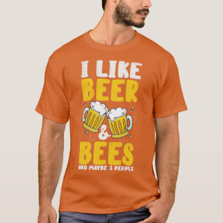 Beer Lover Bees Drinking Beers Pub Party T-Shirt