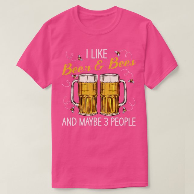 Beer Lover Bees Drinking Beers Pub Party  T-Shirt (Design Front)