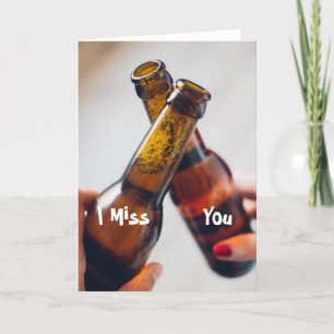 Beer Lover Boyfriend Girlfriend Missing You Letterpress Thank You Card