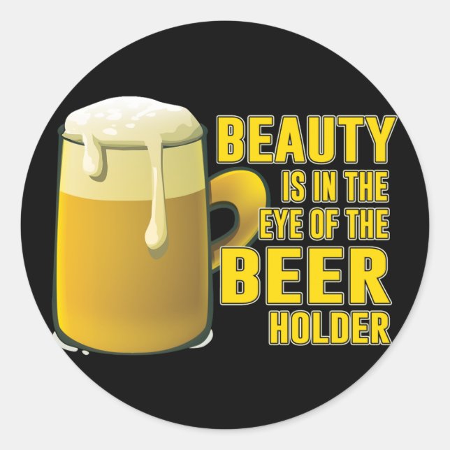 Beer Lover Drinking Mug Design Classic Round Sticker (Front)