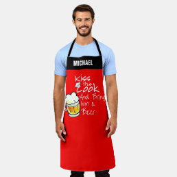 Beer lover gift Apron, Funny Kiss The Cook Chef Apron